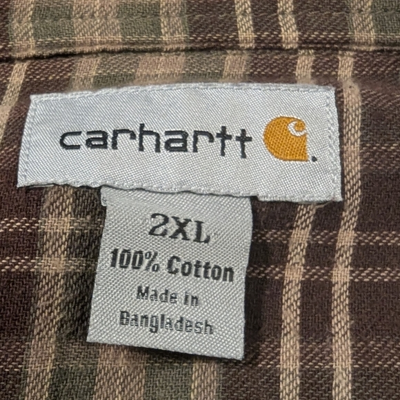 Carhartt Men's Brown Flannel Lined Shirt Jacket Shacket Size 2XL - Picture 3 of 9